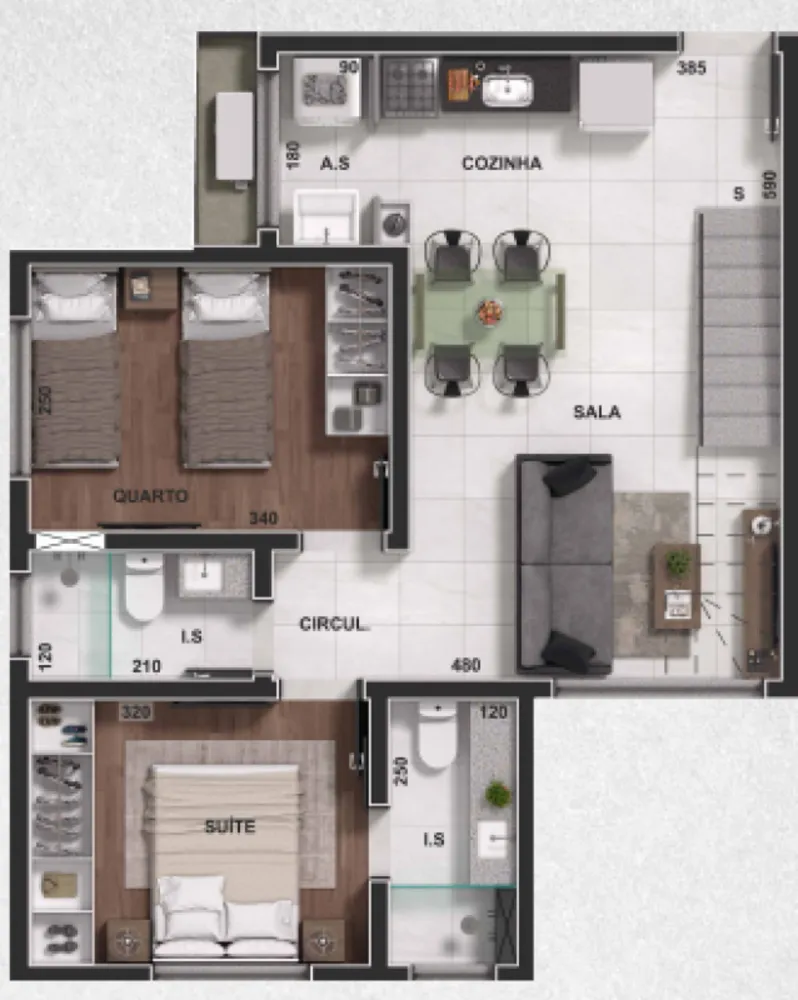Cobertura, 2 quartos, 82 m² - Foto 2