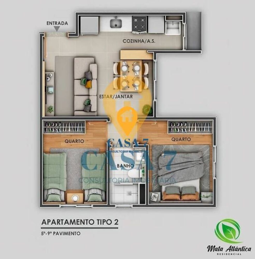 Apartamento à venda com 2 quartos, 80m² - Foto 2