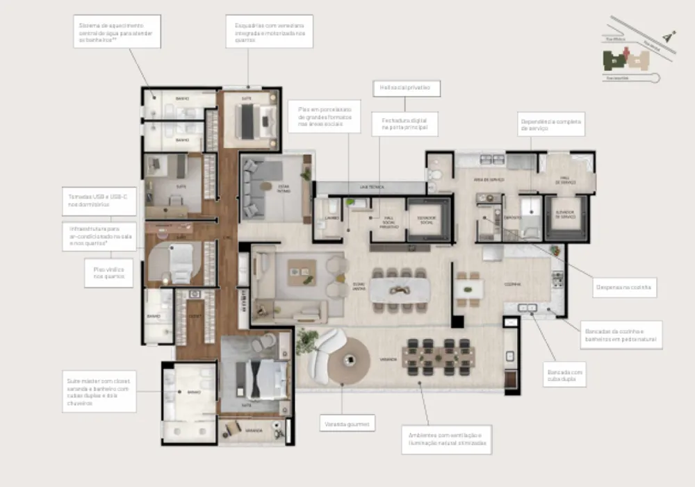 Apartamento, 4 quartos, 233 m² - Foto 2