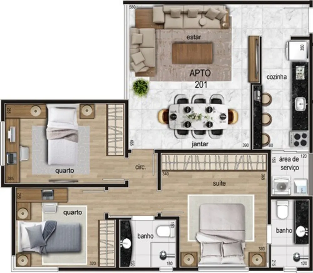 Apartamento, 3 quartos, 75 m² - Foto 4