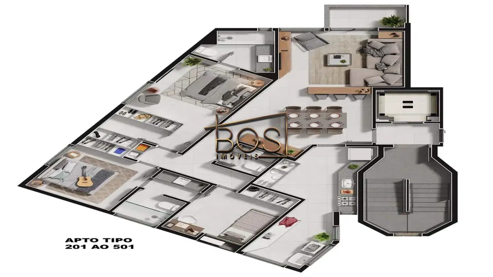 Apartamento, 3 quartos, 101 m² - Foto 1