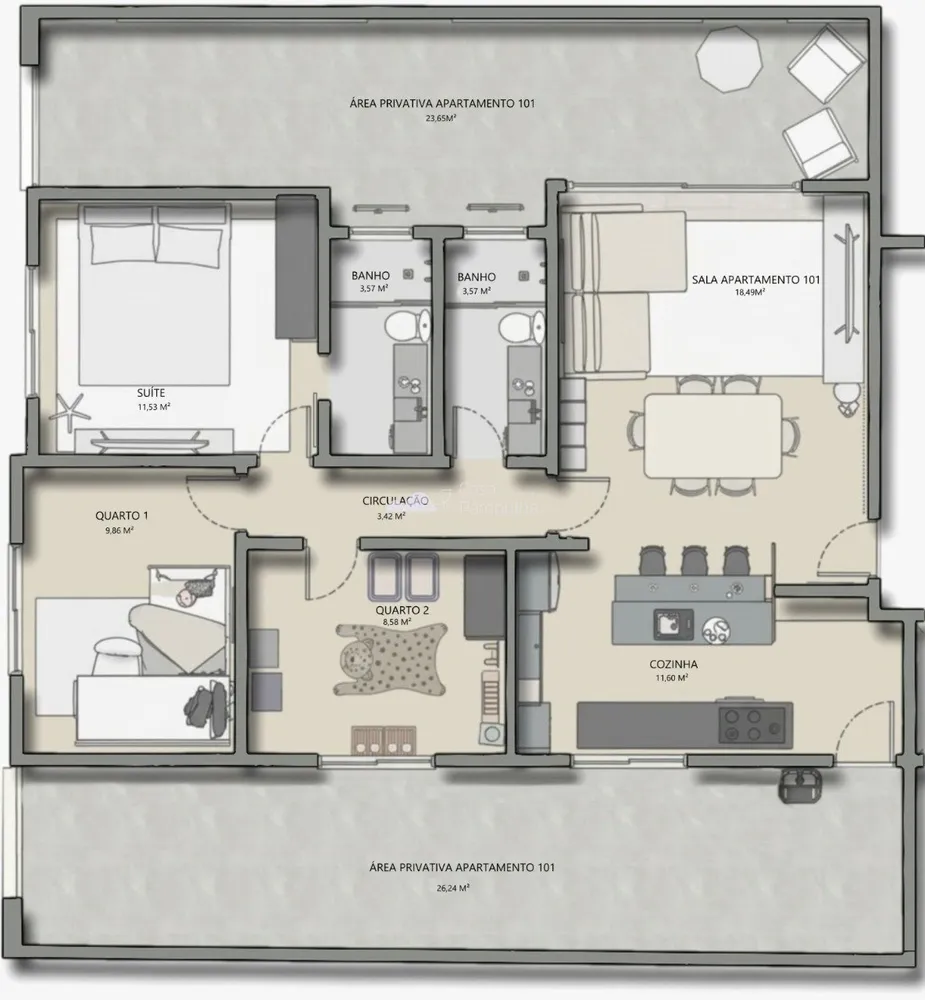 Apartamento, 3 quartos, 130 m² - Foto 1