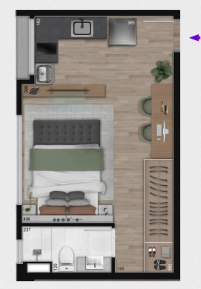 Apartamento, 1 quarto, 30 m² - Foto 1