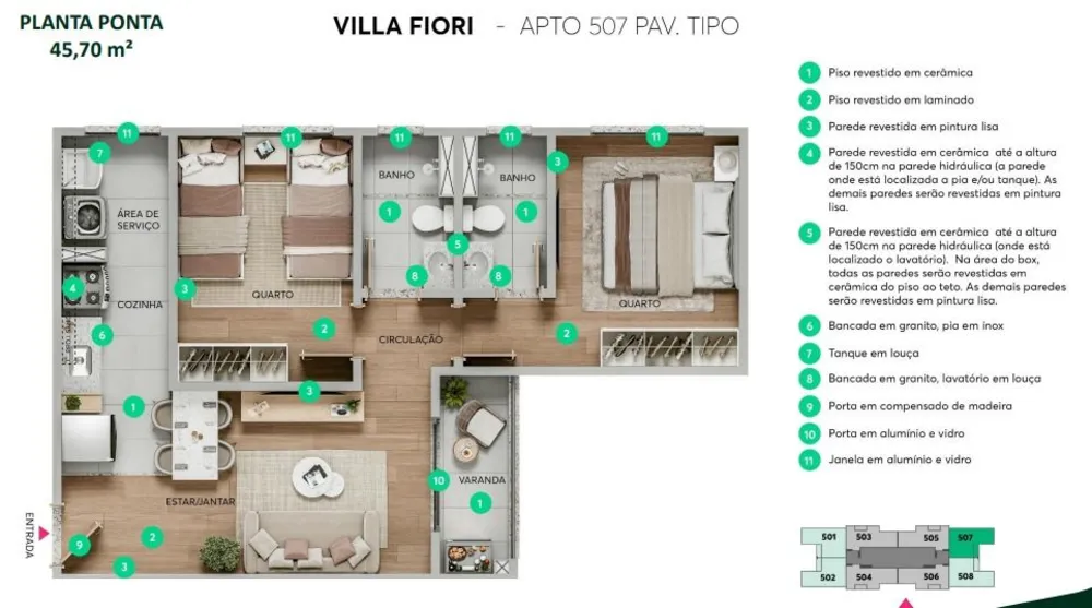Apartamento, 2 quartos, 45 m² - Foto 5