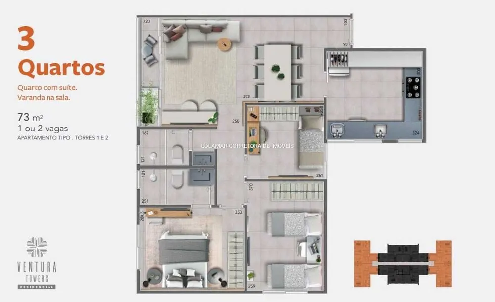 Apartamento, 3 quartos, 73 m² - Foto 15
