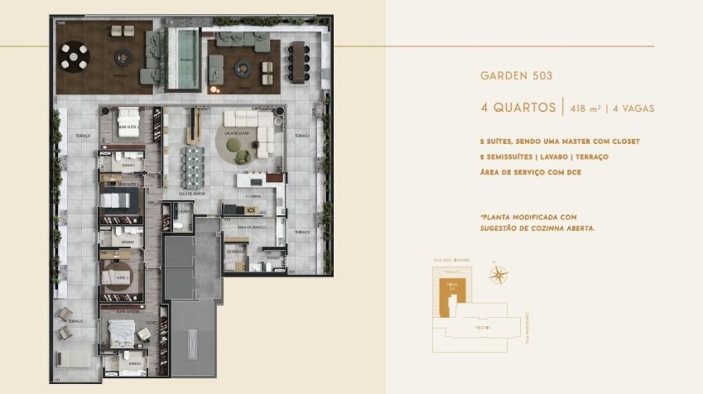 Apartamento à venda com 4 quartos, 164m² - Foto 4