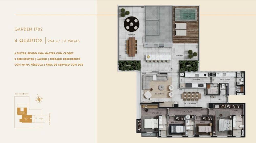 Apartamento à venda com 4 quartos, 164m² - Foto 3