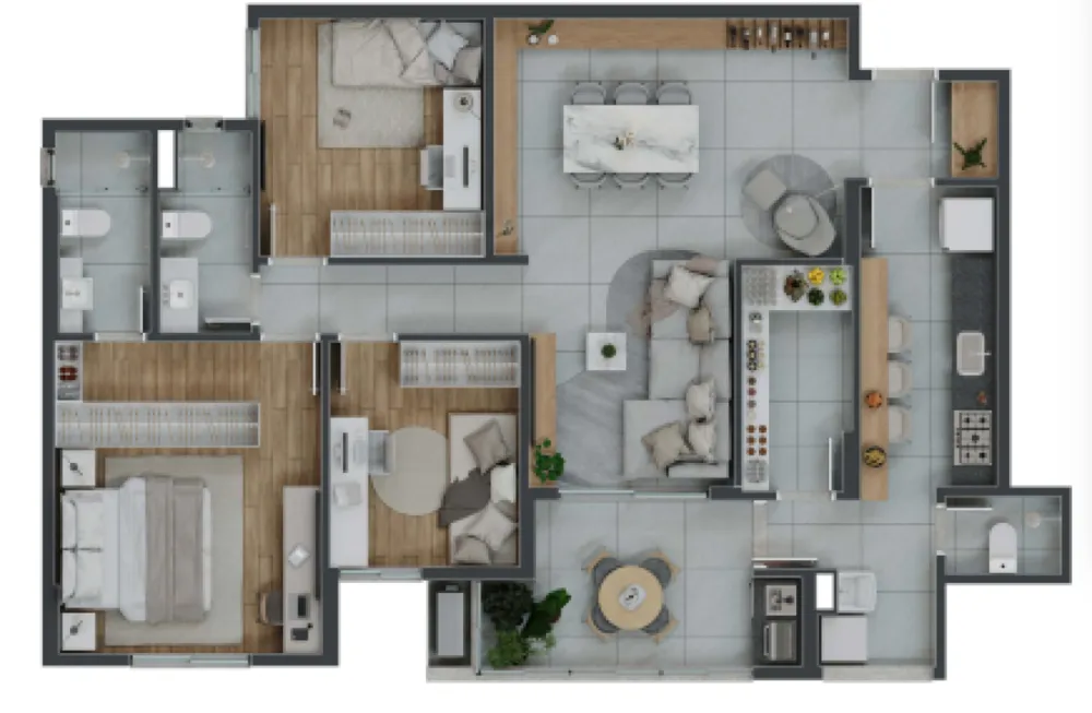 Apartamento, 3 quartos, 100 m² - Foto 1
