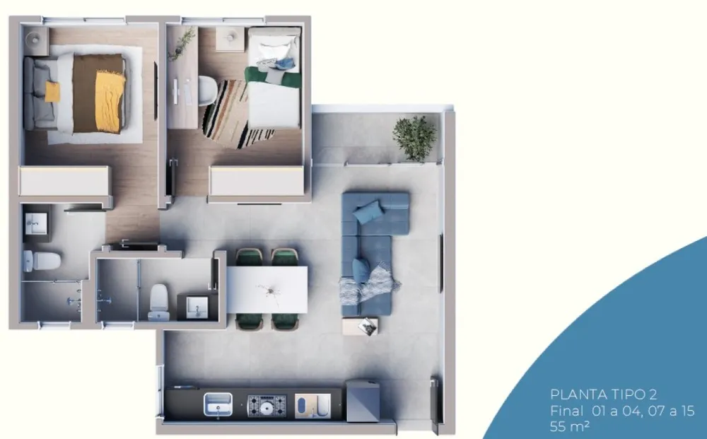 Apartamento, 2 quartos, 55 m² - Foto 12