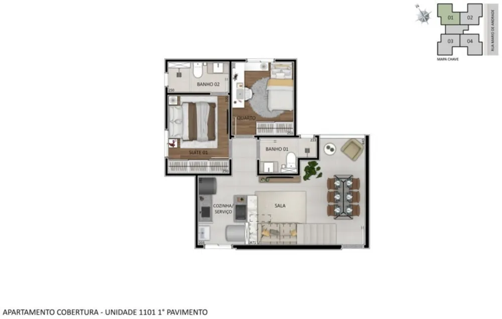 Apartamento, 2 quartos, 53 m² - Foto 3