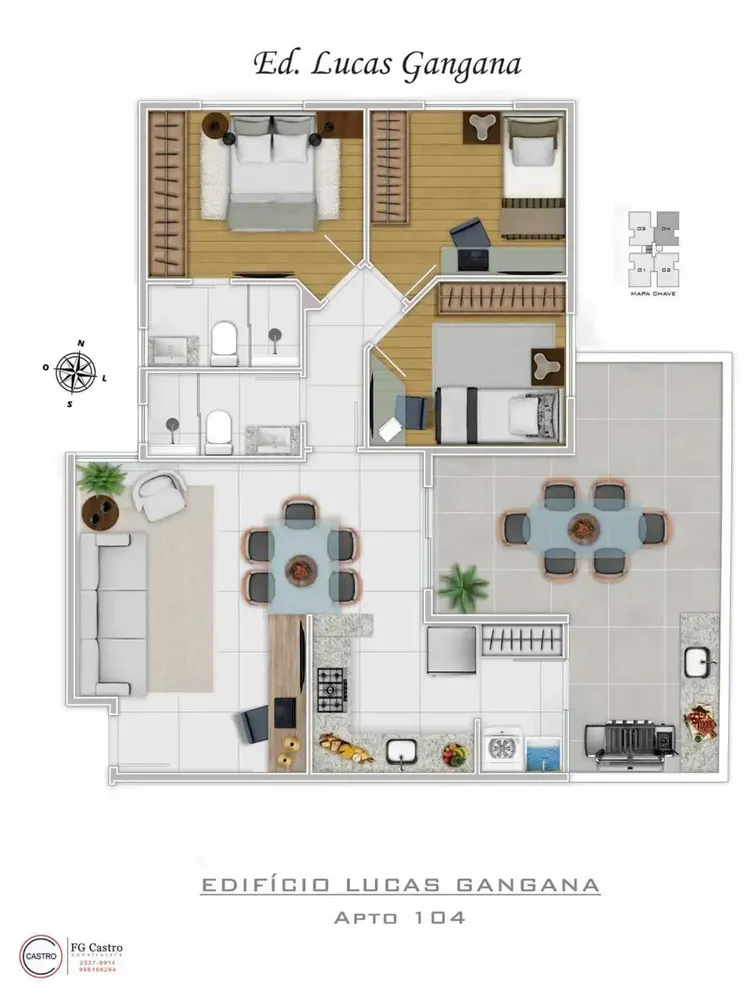 Apartamento, 3 quartos, 80 m² - Foto 1