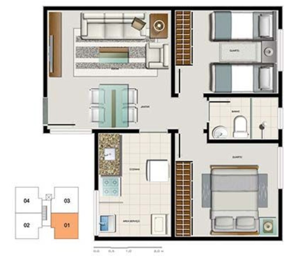 Apartamento à venda com 2 quartos, 43m² - Foto 4