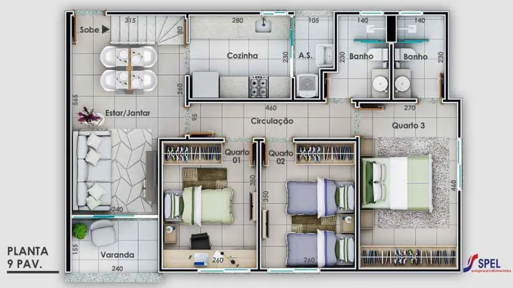 Cobertura, 3 quartos, 55 m² - Foto 2