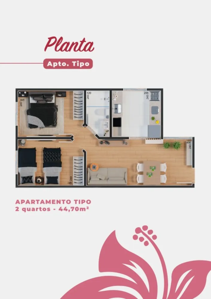 Apartamento, 2 quartos, 45 m² - Foto 9
