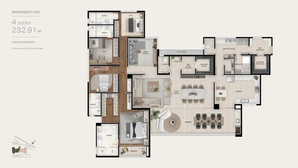 Apartamento, 4 quartos, 232 m² - Foto 1