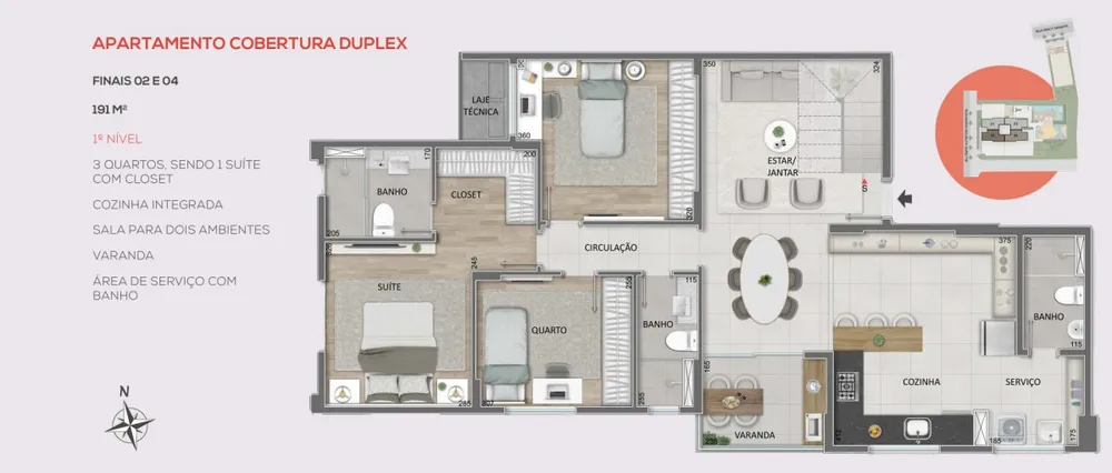 Cobertura, 3 quartos, 1971 m² - Foto 2