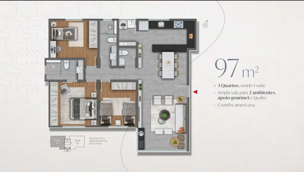 Apartamento, 3 quartos, 97 m² - Foto 9