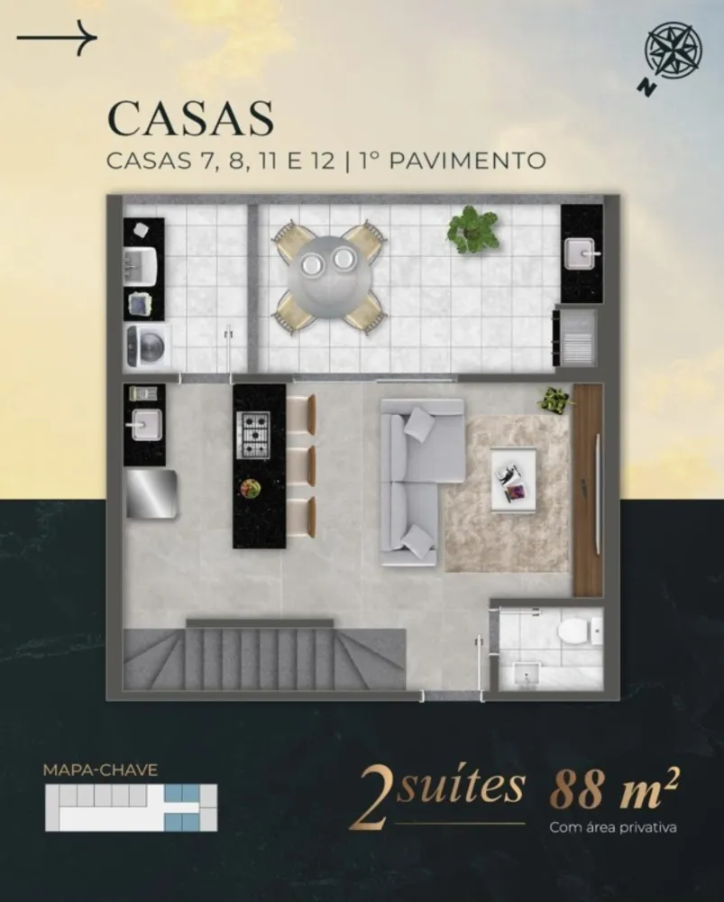 Casa de Condomínio, 2 quartos - Foto 12