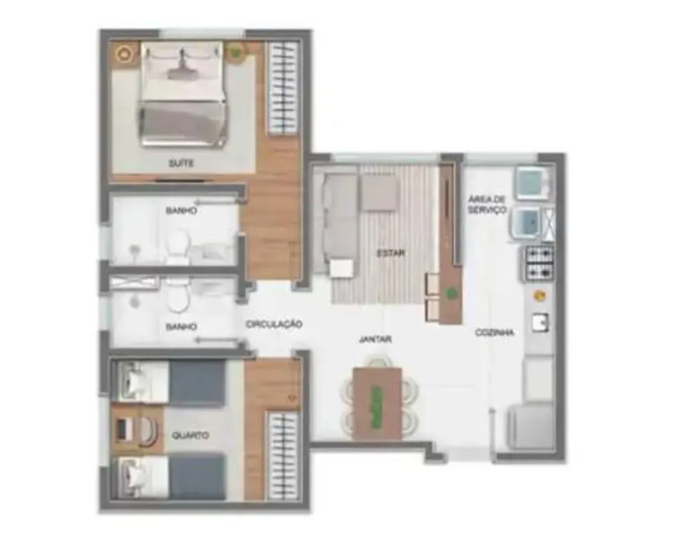 Apartamento, 2 quartos, 52 m² - Foto 7