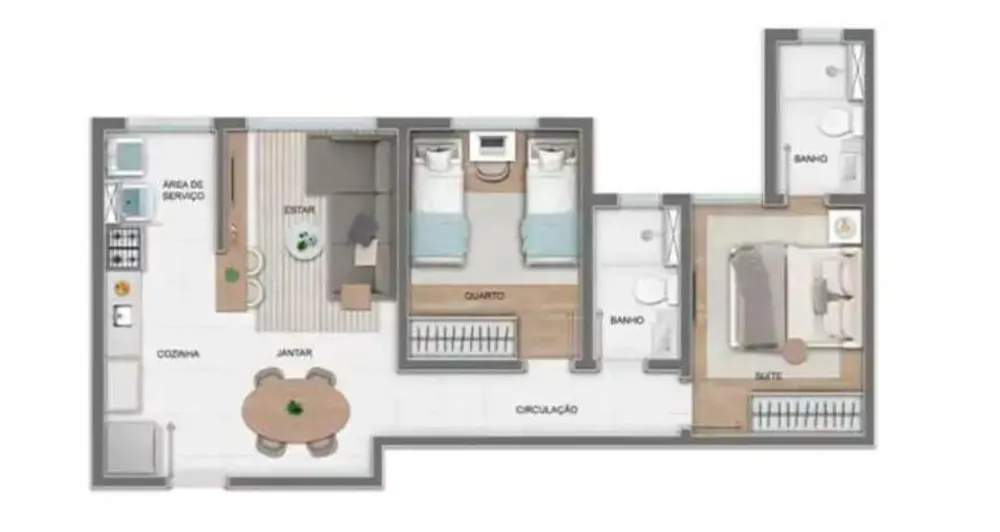 Apartamento, 2 quartos, 52 m² - Foto 6