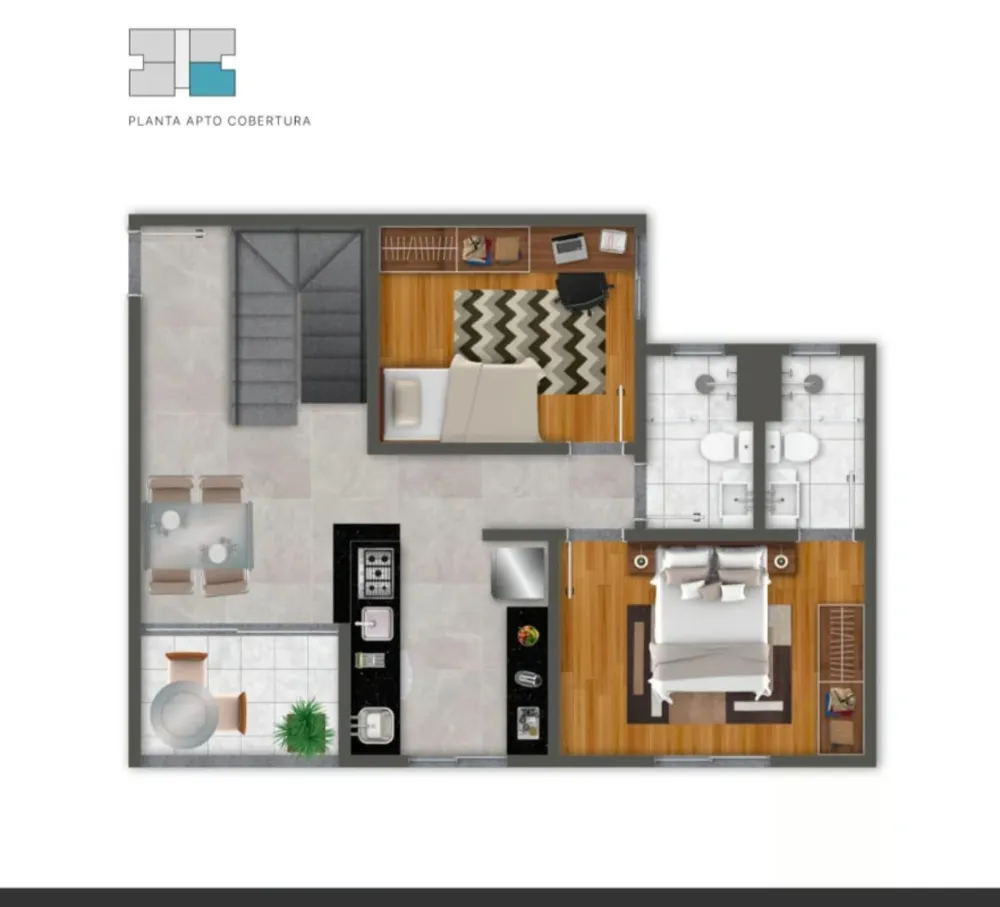 Cobertura, 2 quartos, 56 m² - Foto 7