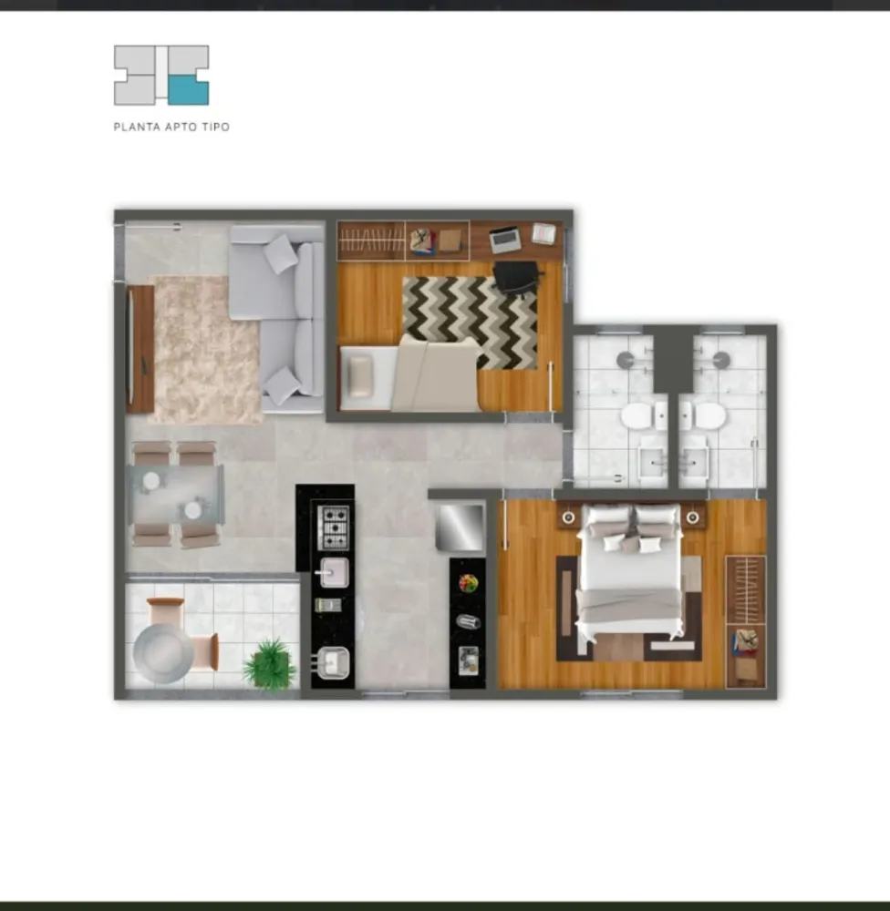 Cobertura, 2 quartos, 56 m² - Foto 6