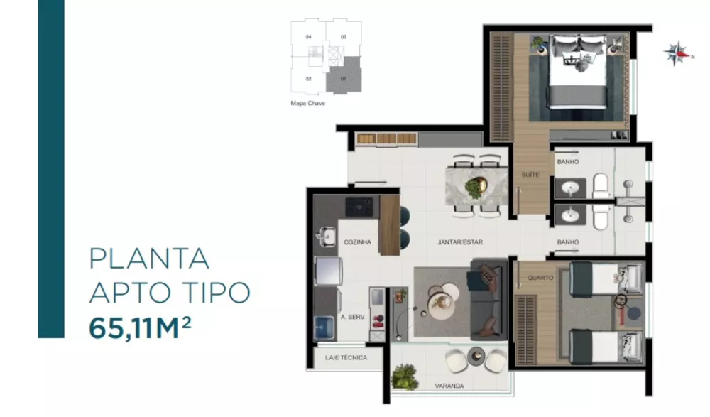 Apartamento à venda com 2 quartos, 65m² - Foto 7