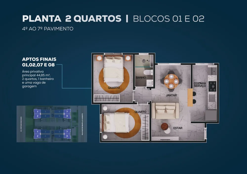 Apartamento, 2 quartos, 45 m² - Foto 9