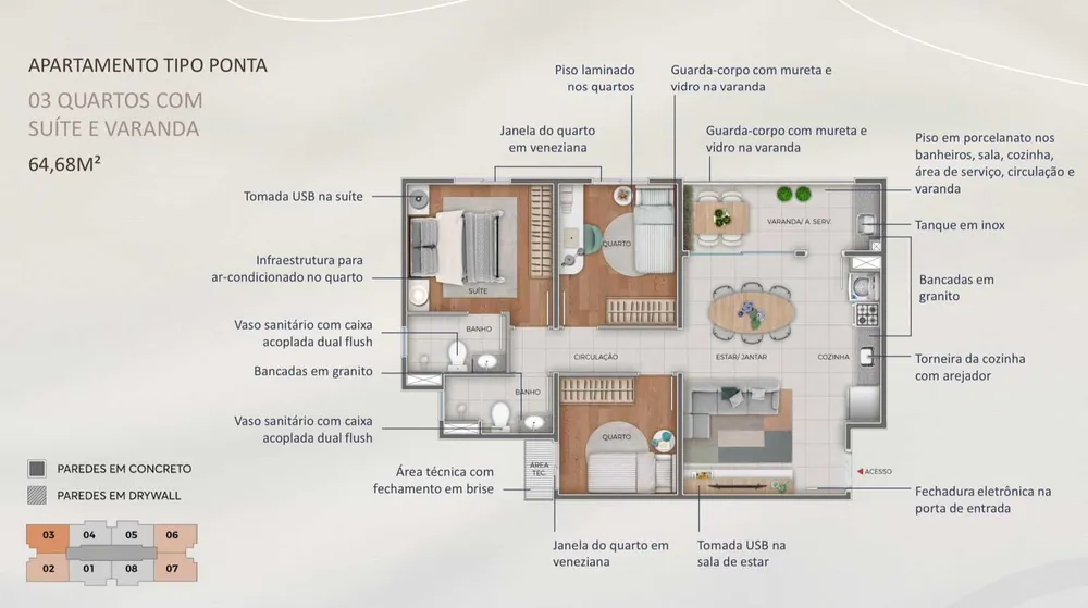 Apartamento, 3 quartos, 65 m² - Foto 11