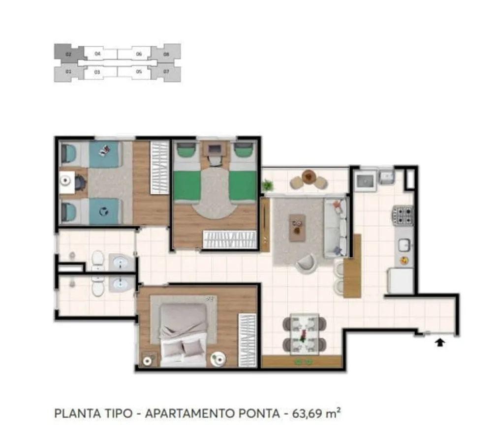 Apartamento, 3 quartos, 64 m² - Foto 11
