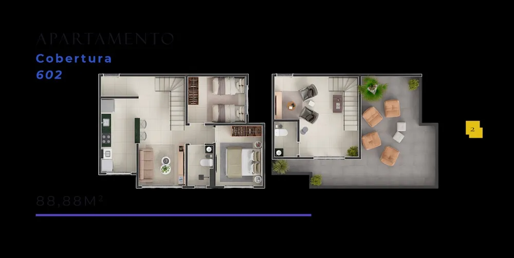 Cobertura, 2 quartos, 88 m² - Foto 6