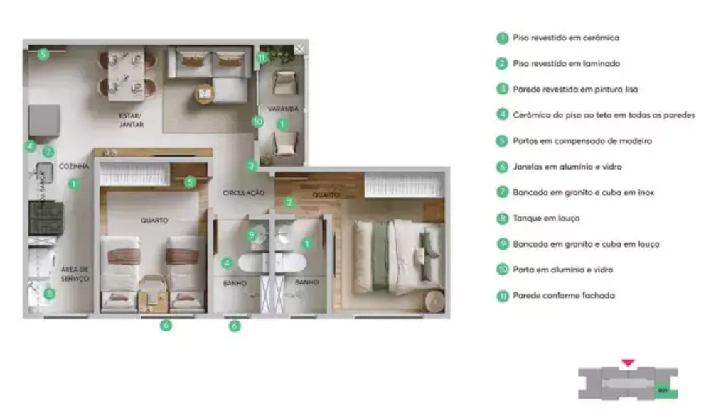 Apartamento, 2 quartos, 42 m² - Foto 6