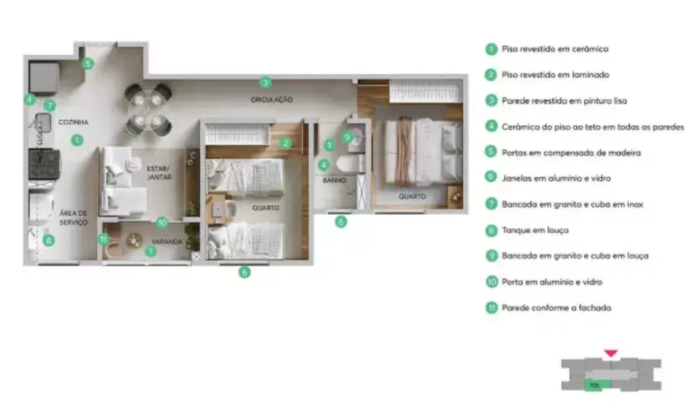 Apartamento, 2 quartos, 42 m² - Foto 9