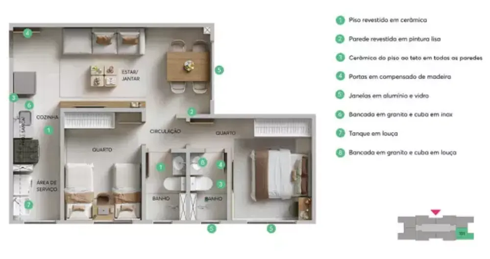 Apartamento, 2 quartos, 42 m² - Foto 7