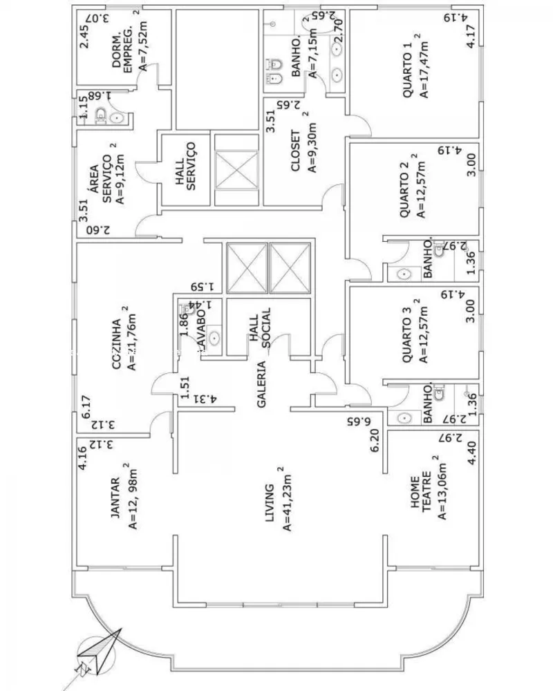 Apartamento à venda com 3 quartos, 306m² - Foto 2