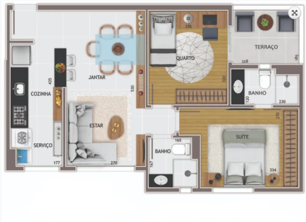 Apartamento, 2 quartos, 61 m² - Foto 1