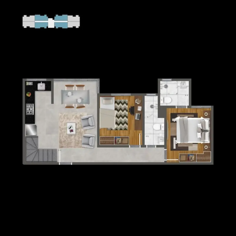 Apartamento, 2 quartos, 21 m² - Foto 7