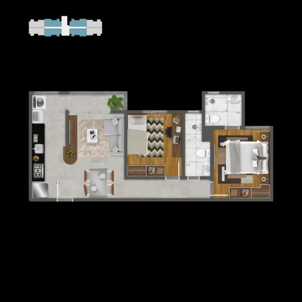 Apartamento, 2 quartos, 21 m² - Foto 8