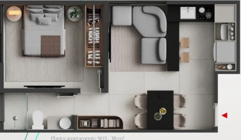 Apartamento, 1 quarto, 51 m² - Foto 1