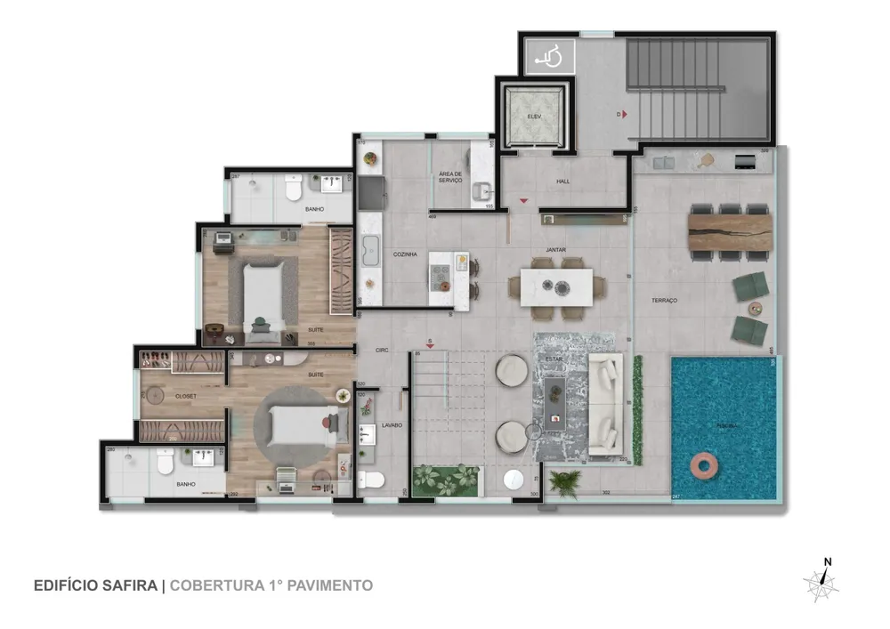Cobertura, 3 quartos, 202 m² - Foto 3