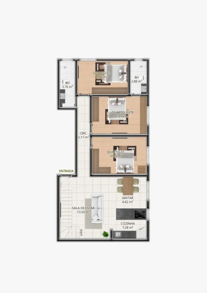 Apartamento, 3 quartos, 75 m² - Foto 4