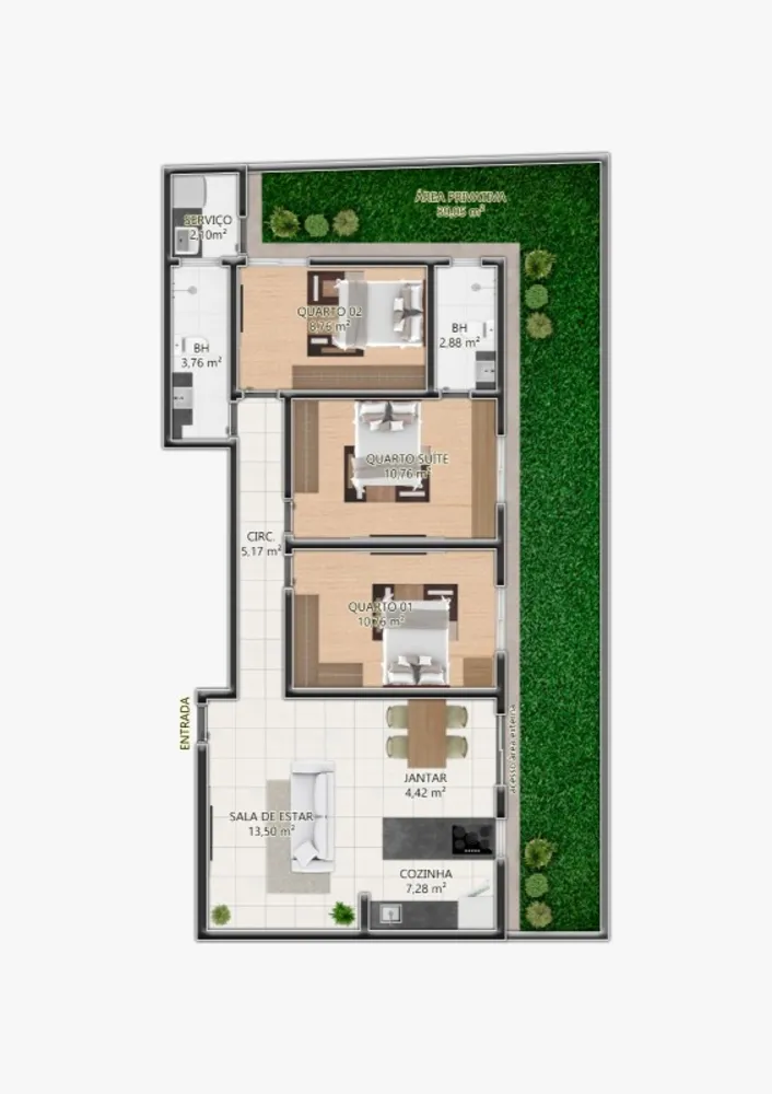Apartamento, 3 quartos, 75 m² - Foto 3