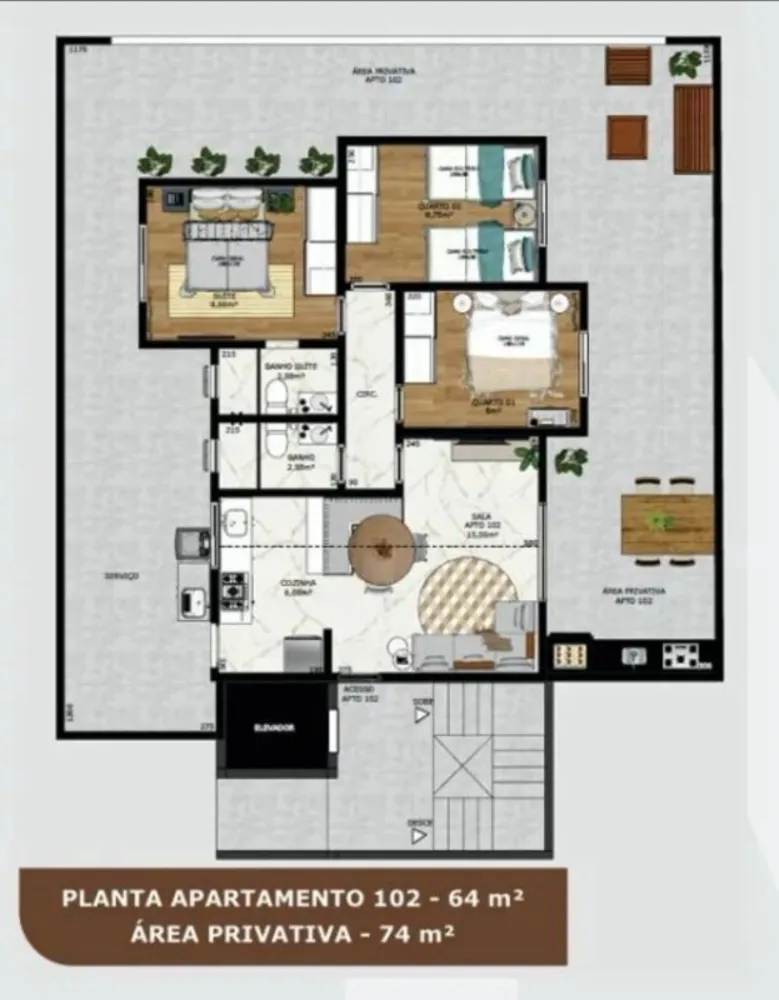 Apartamento, 3 quartos, 72 m² - Foto 4
