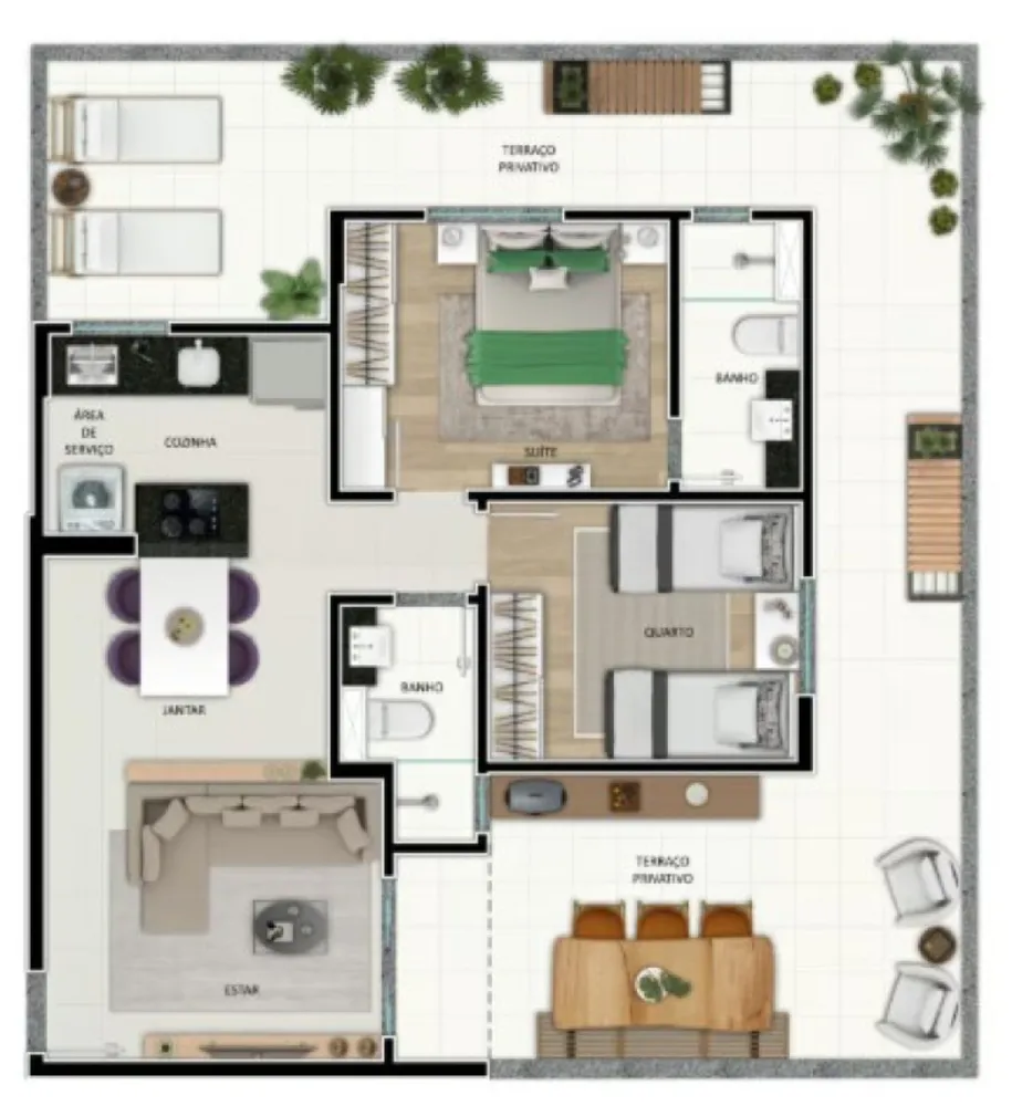 Apartamento, 2 quartos, 78 m² - Foto 2