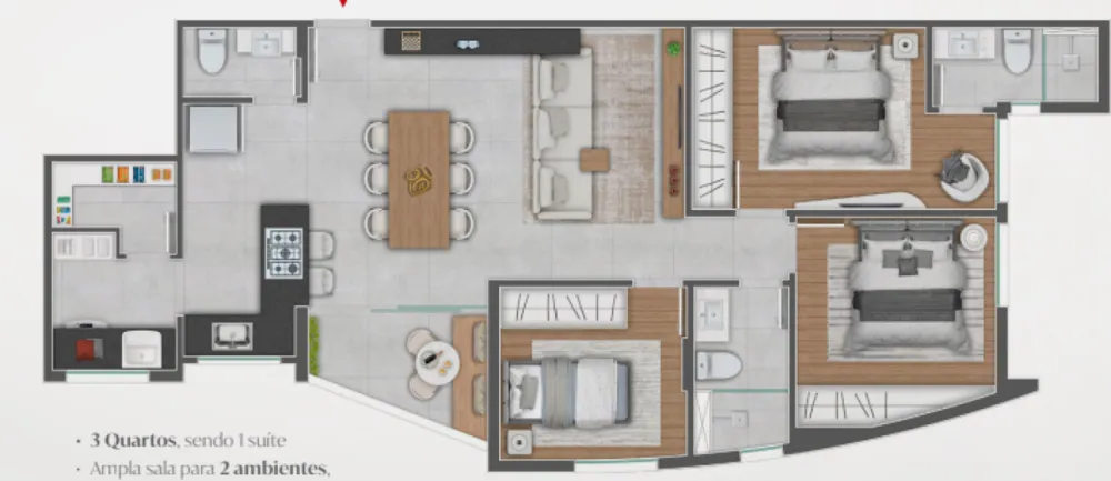 Apartamento, 3 quartos, 84 m² - Foto 1