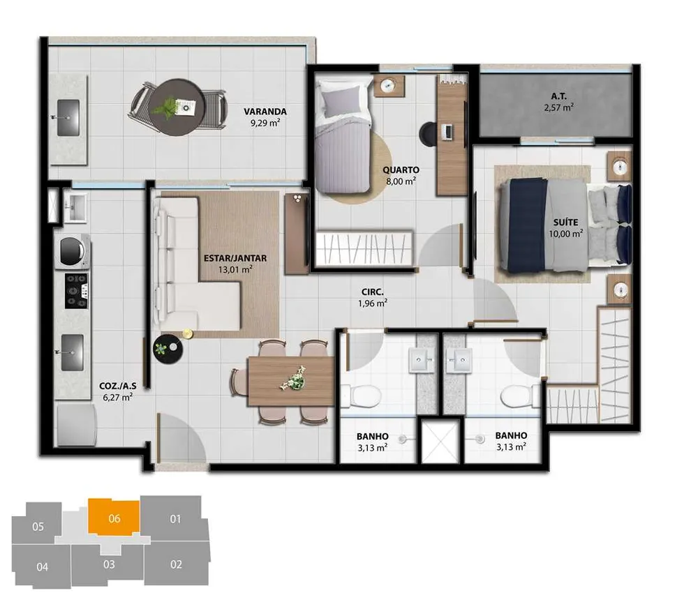 Apartamento, 3 quartos, 92 m² - Foto 3