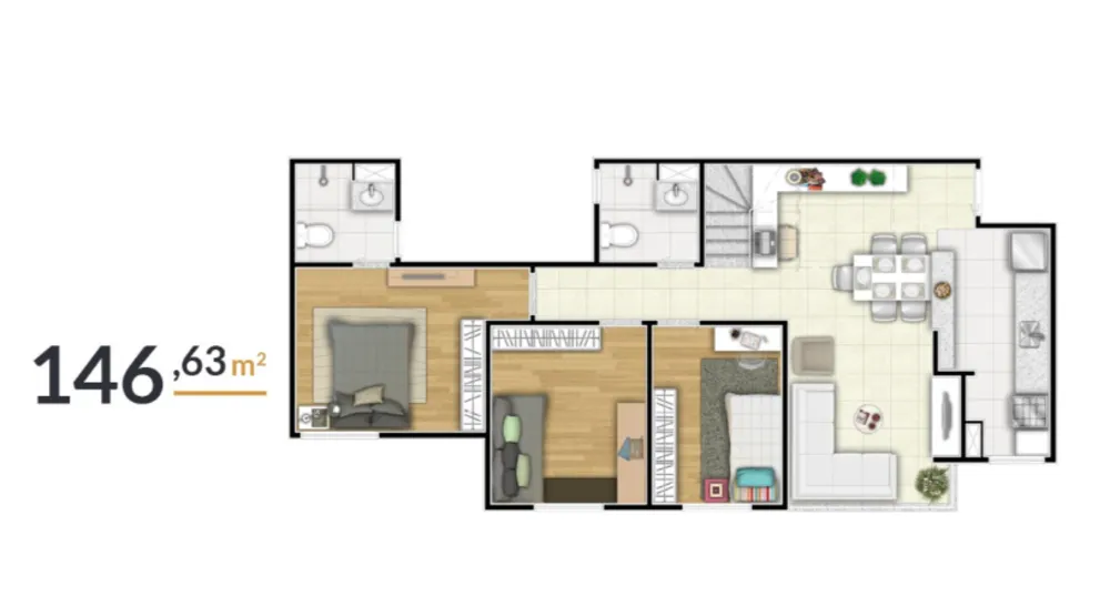Apartamento, 3 quartos, 143 m² - Foto 1