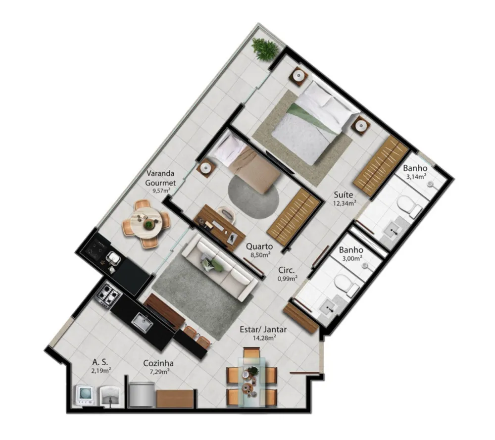 Apartamento, 2 quartos, 69 m² - Foto 5