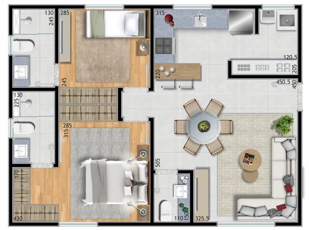 Apartamento, 2 quartos, 60 m² - Foto 3