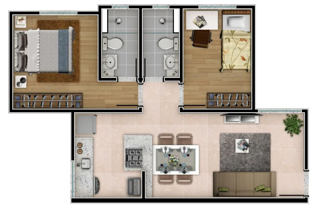 Apartamento, 2 quartos, 52 m² - Foto 3